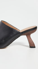 Sam Edelman Skya Black Leather Pointy Toe Slip On Spool Heel Fashion Ankle Pumps