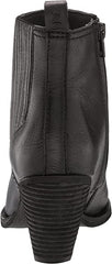 Zodiac Robyn Black Leather Block Heel Pointed Toe Side Zipper Ankle Boots