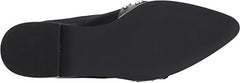 Shellys London Elon Black Velvet Flats Mules Slides Pointed Toe Buckle Slip On