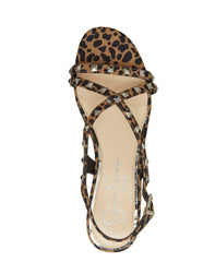 Jessica Simpson Trixtelle Natural Open Toe Embellished Clear Low Wedge Sandals