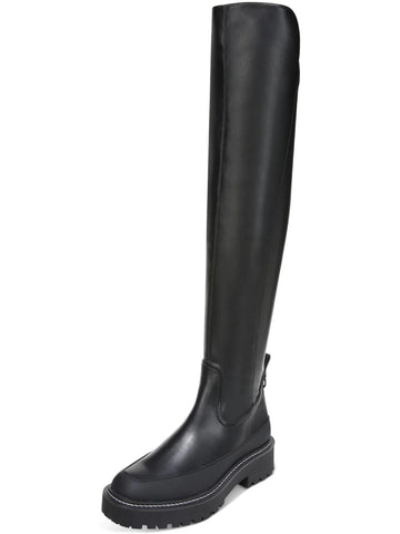 Sam Edelman Lerue Black Chunky Lug Sole Rounded Toe Over the Knee Fashion Boots