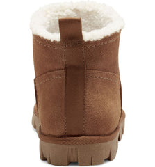 Lucky Brand Dweller Cognac Faux Shearling Round Toe Pull On Ankle Casual Booties