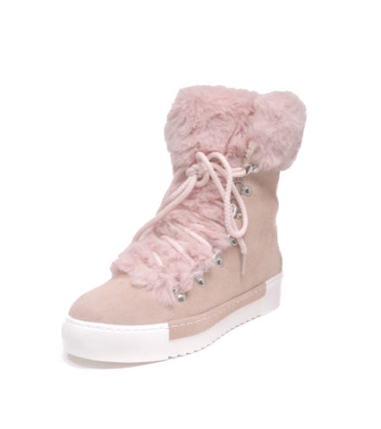 Cecelia New York Seymore Pink Himalaya Weather Sneaker Fur Lace Up Fashion Boots