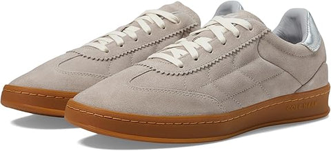 Cole Haan Grandpro Breakaway Dove Suede/Silver Lace Up Low Top Flat Sneakers