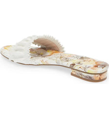 Cecelia New York Liberty Alabaster Floral Print Slip On Open Toe Slide Sandals