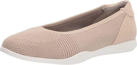 Cliffs by White Mountain Taupe Pavlina Comfort Knit Ballet Casual Fabric Flats