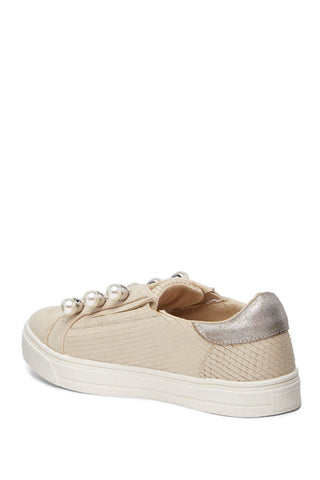 Lust For Life Torrent Sand Nude Embossed Leather Pearl White Sole Sneaker