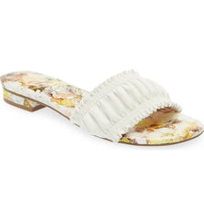 Cecelia New York Liberty Alabaster Floral Print Slip On Open Toe Slide Sandals