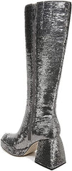 Circus By Sam Edelman Kylie Stardust Silver Square Toe Knee High Block Heel Boot