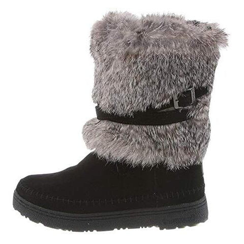 Bearpaw Kara 10 In Fur Boot Black Suede Mid Calf Boots Warm Winter Boots