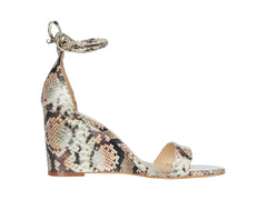 Vince Camuto Stassia Taupe Suede Open Toe Wraparound Wedge Sandal