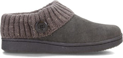 Clarks Grey Knitted Collar Winter Clog Rounded Closed Toe Slippers