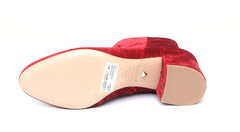 Schutz Women's Lupe 2 Red Velvet Low Ankle Block Heel Pointed Toe Dress Booties