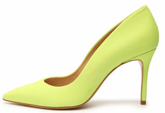 Schutz Lou Green Fresh Stiletto Heel Slip On Pointed Toe Fashion Dress Pumps