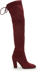 Vince Camuto TAPLEY Burgundy Stretch Suede Rounded Toe Over the Knee Dress Boot