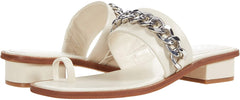 Vince Camuto Yamell New Cream Open Square Toe Ring Chunky Chain Slip On Sandals