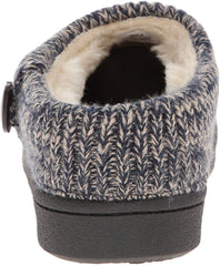 Clarks Women's Knit Scuff Leather Slipper Mules Navy Suede Slide (8, Blue)