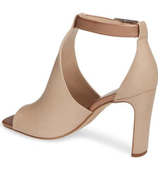 Charles David Gabe Nude Open Toe Bootie High Heel Peep Toe Ankle Strap