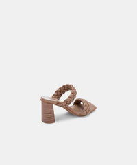 Dolce Vita Paily Braided Detail Square Open Toe Chunky Heel Sandals Cafe Stella
