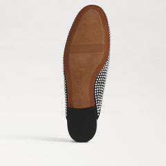Sam Edelman Linnie Black Glitz Slip On Almond Toe Flat Fashion Leather Mules