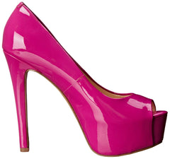 Jessica Simpson Carri Platform Pump Twilight Magenta Pink Patent Peep Toe Pump