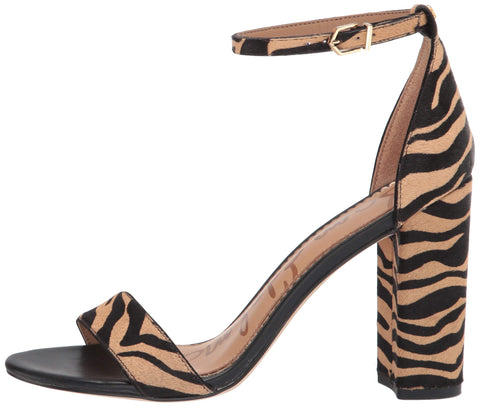 Sam Edelman Yaro New Tiger Block Heel Ankle Strap Open Toe Dress Heeled Sandals