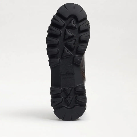 Sam Edelman Wyatt Cayenne Brown Lug Sole Moto Lace Up Lug Sole Combat Ankle Boot