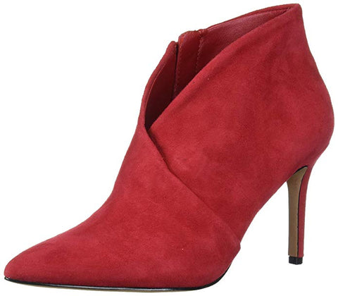 Jessica Simpson Layra Fashion Boot RICHEST RED Suede Pointed Toe Mid Heel Bootie