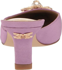 Sam Edelman Brit Lilac Kitten Heel Slip On Pointed Toe Fashion Leather Pumps