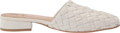 Sam Edelman Page Bright White Slip On Pointed Toe Block Heel Woven Fashion Mules