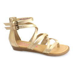 Blowfish Malibu Billa-K Pearl Gold Dyecut Crisscrossed Zipper Closure Sandals