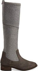 Klub Nico Zuri Grey Fashion Side Zip Suede Stacked Heel Riding Knee High Booties