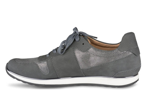 Klub Nico STEFANI Fashion Gunmetal Grey Suede Lace Up Fashion Running Sneakers