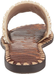 Sam Edelman Gale Natural/Ivory Open Squared Toe Slip On Flats Slides Sandals