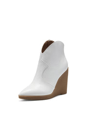 Jessica Simpson Crais Western Platform Heeled Wedges Pointed Toe Ankle Booties