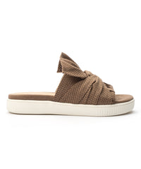 Jane and the Shoe JESSICA Bow Slide Sandal Suede Taupe Mule (7)