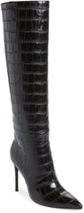 Jeffrey Campbell ARSEN HI Black Stiletto Knee High Pointed Toe Dress Boots