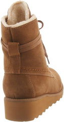 Bearpaw Women's Wide Krista Hickory Wedge Wool Lined Lace Up Fashion Winter Boot