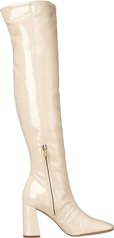 Sam Edelman Cosette Chai Latte Squared Toe Block Heel Over Knee Fashion Boots