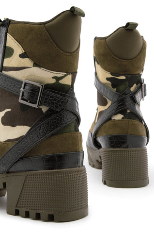 Cape Robbin Chase Camouflage Olive Lug Sole Combat Booties