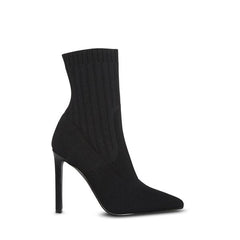 Steve Madden Discreet Stiletto High Heel Pointed Toe Sock Ankle Sock Boots Black