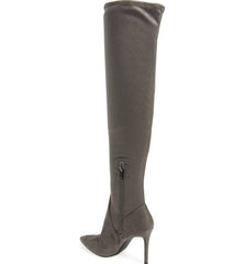 JESSICA SIMPSON Londy Really Grey Stretch Suede Over the Knee Fitted Dress Boots
