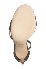 Pour La Victoire Elanna Bow Sandal Black Leather Two Peice Ankle Strap Pump