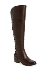 Vince Camuto Bolina Wood Chocolate Brown Leather Over Knee Riding Bestan Boot