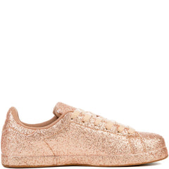 Cape Robbin Snappy-1 Gold Glitter Dancer Fashion Lace Up Round Toe Sneakers