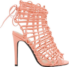 Privileged Monapisa Blush Pink Nude Caged Designer Single Sole Stiletto sandals