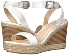 Jessica Simpson Womens Maylra Bright White Nappa Open Toe Platform Heel Sandals