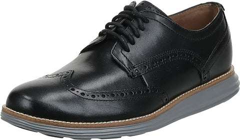 Cole Haan Grand Tour Wing Oxford Black Leather/Ironstone Lace Up Cutout Sneakers