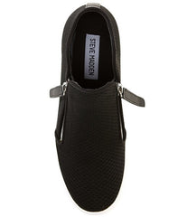 Steve Madden Click Black Closed-Toe Hidden Wedge Heel Dual-Side Zippers Sneakers