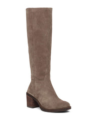 Lucky Brand Ritten Taupe Riding Mid Block Heel Brindle Knee High Leather Boots